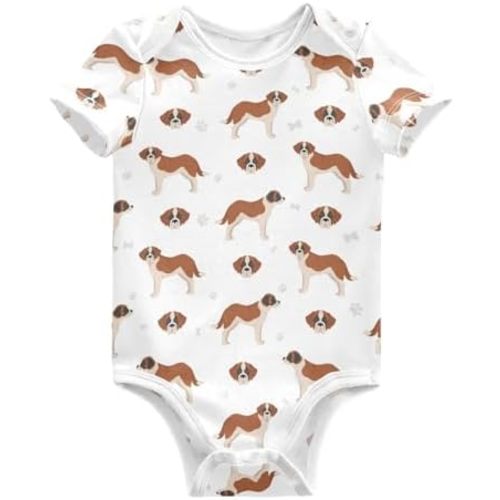 Pigsaly Cute Grey Schnauzer Dog Unisex Baby Bodysuits Cartoon Animals Newborn Short Sleeve Summer Jumpsuit Boy Girl 3M