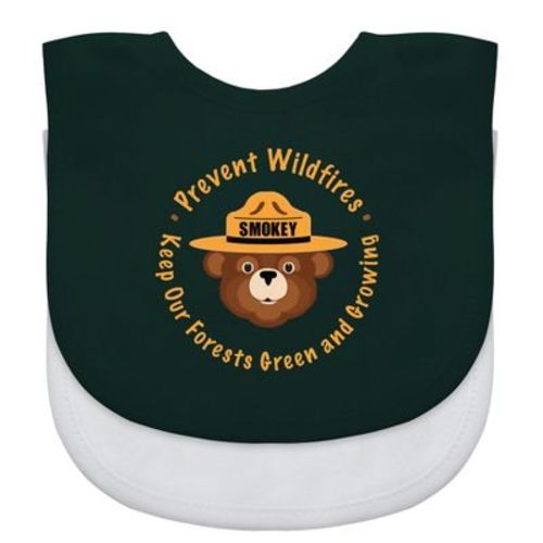 Babyfanatic Officially Licensed Infant Unisex Baby Bibs 2 Pack - Smokey The Bear.