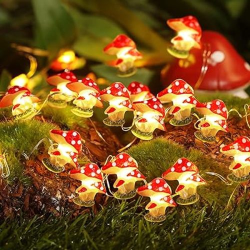 Coquimbo Mushroom Lights Room Cottagecore Decor 10FT 30LED Fairy Lights Battery Operated Cute Mushroom Lamp Gifts for Bedroom Dorm Party Wedding Decorations Indoor Outdoor Use