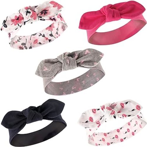 Hudson Baby Unisex Cotton and Synthetic Headbands, Botanical, 0-24 Months