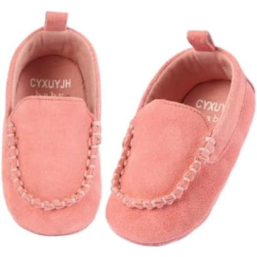 Soft Sole Baby Loafers Boys Girls Newborn Suede Leather Moccasins Infant Baby First Walking Dress Crib Shoes 3-18 Months