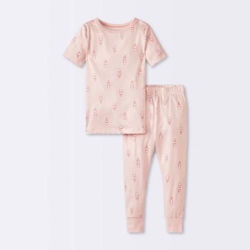 Toddler Girls' 2pc Short Sleeve Ice-Cream Pajama Set - Cloud Island™ Pink 4T