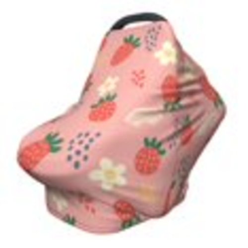 Haiem Strawberry Floral Baby Nursing Cover & Nursing Poncho - Multi Use Cover for Baby Car Seat Canopy, Stroller Cover, 360°Full Privacy Breastfeeding Coverage