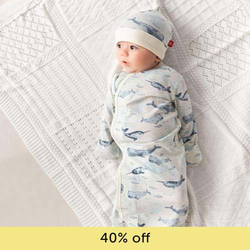 fanta-sea cove modal magnetic cozy sleeper gown + hat set