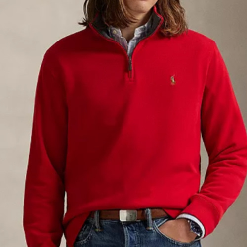 Men's Estate-Rib Cotton Quarter-Zip Pullover