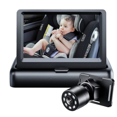 Itomoro Baby Car Mirror, View Infant in Rear Facing Seat with Wide Crystal Clear View,360° Rotation Plug and Play Easy Install baby car monitor 1080p