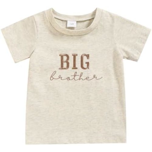 Baby Boy Clothes Big Brother T Shirt Toddler Boy Summer Cotton Short Sleeve Tops for 1-5T Baby Boy Outfits