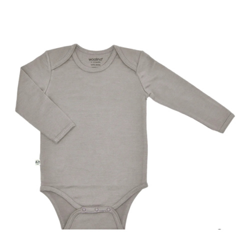 Baby Bodysuit, Long Sleeve, Merino Wool, Dove