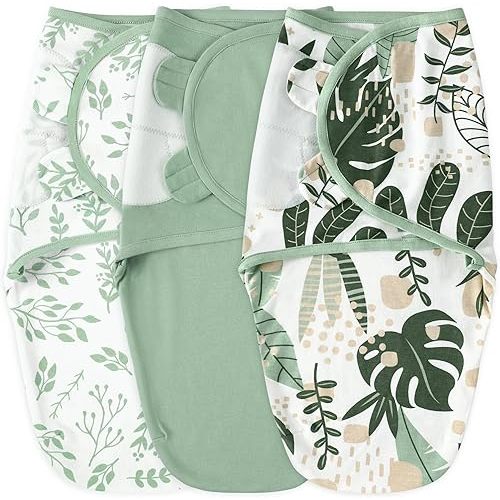 Yoofoss Baby Swaddles for Newborns 100% Cotton, Adjustable Swaddle 0-3 Months 3 Pack Newborn Swaddle Sack, Breathable Soft(Small)