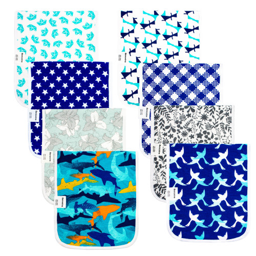 Benoxine Ultra-Soft Baby Burp Cloths Super Soft and Absorbent, Large Size, Cotton,Adorable Designs Perfect for Boys and Girls 8-Pack
