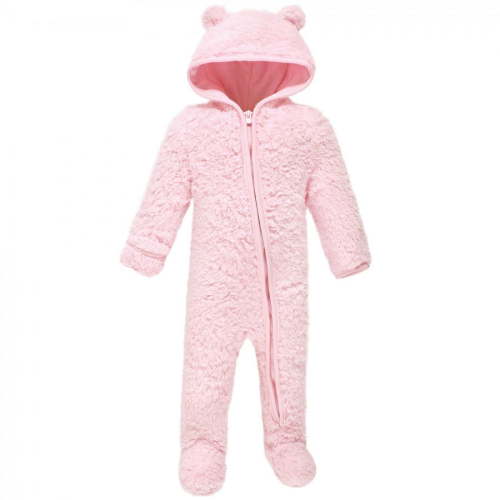 Hudson Baby Faux Shearling Bunting 1pk, Light Pink, 3-6 Months