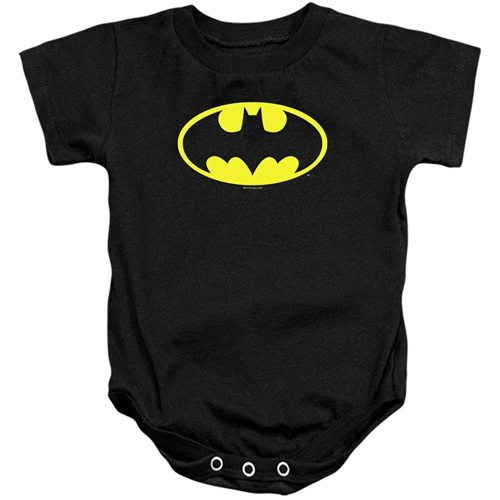 Batman Classic Logo Infant Baby Boys Onesie Snapsuit & Stickers