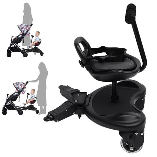 Universal Stroller Board with Detachable Seat, 2 in 1 Sit and Stand Stroller Board for Most Strollers, Stroller Attachment for Toddler to Ride Holds Children up to 55lbs