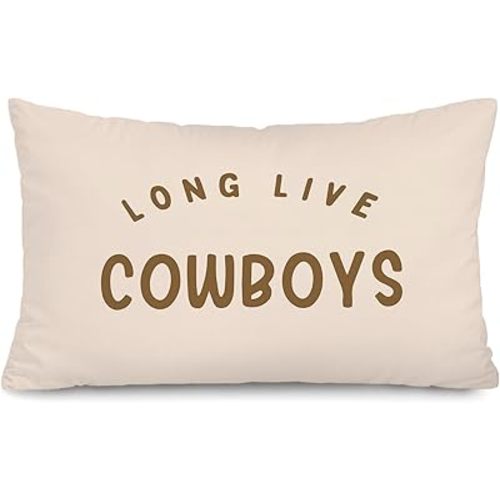 Western Cowboy 12x20 Pillow Cover, Cowboy Nursery Decor, Long Live Cowboys Southwestern Decorative Throw Pillow Covers Pillowcases Decorations for Boys Bedroom Room Playroom Decor