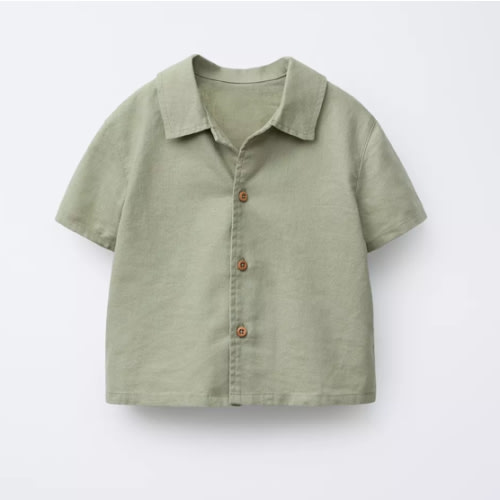 SHIRT WITH LINEN AND COTTON - Khaki | ZARA United States