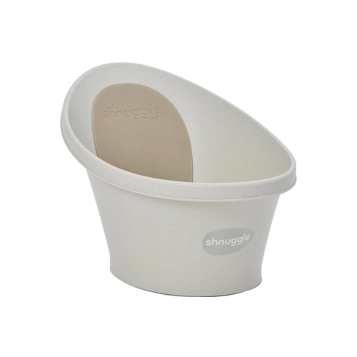 Shnuggle ECO Newborn Baby Bath | Recycled Material with Built-in Support Bump and Soft Backrest | Suitable from Newborn | Includes Water Plug | Cookies and Cream Colour | Beige Taupe Speckled