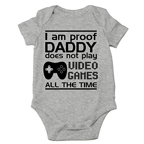 CBTwear Proof Daddy Does Not Play Video Games All the Time - Baby Clothes - Funny Newborn Bodysuit Outfits for Boys and Girls