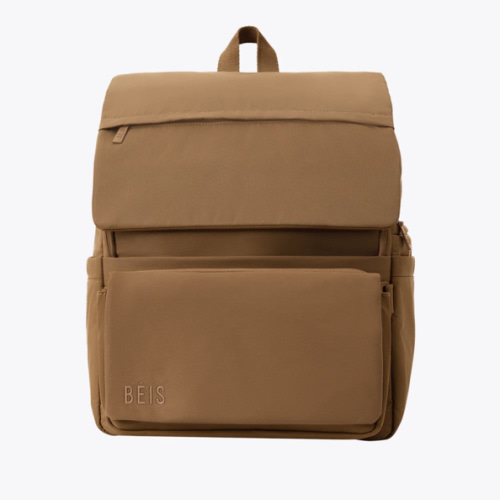 BÉIS 'The Ultimate Diaper Backpack' in Camel - Diaper Bag Backpack in Camel Brown