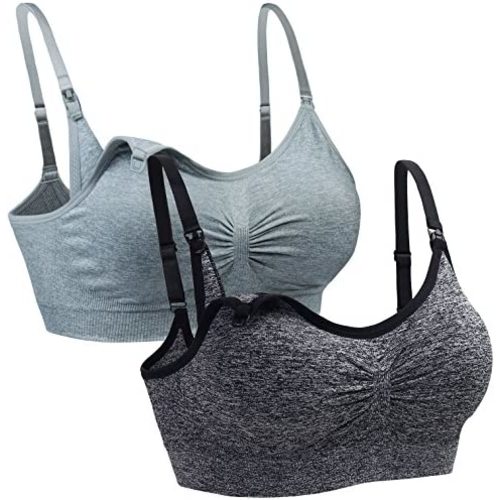 Suekaphin 2PACK Nursing Maternity Bra for Pregnancy Women Breastfeeding Comfortable Sleeping with Extenders