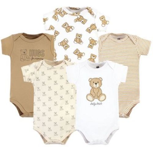 Hudson Baby Cotton Bodysuits, Teddy Bears 5-pack, 0-3 Months