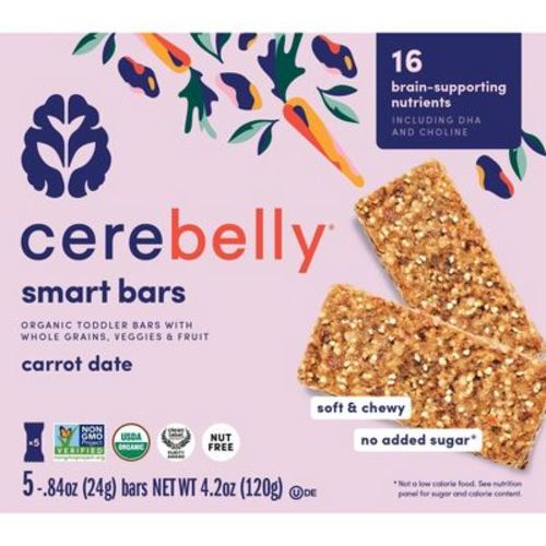 Cerebelly Organic Carrot Date Smart Snack Bars - 4.2oz/5pk
