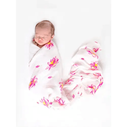 Malabar Baby | Breathable Organic Muslin Swaddle | Magical Lotus Baby Wrap