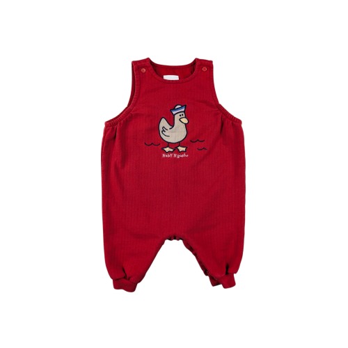 Vintage OshKosh Baby B'Gosh Nautical Duck Seagull Red One Piece Romper 3/6M
