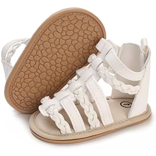 E-FAK Infant Baby Girls Sandals Summer Crib PU Leather Bowknot Soft Anti-Slip Rubber Sole Toddler First Walkers Shoes