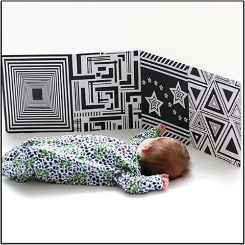 Board That Babies Love - Perfect Size Black and White Baby Cards for Developmental Newborn Tummy Time Toys - Thick Stand Up Board - Black & White Newborn Toys for 0-3 Months & Older