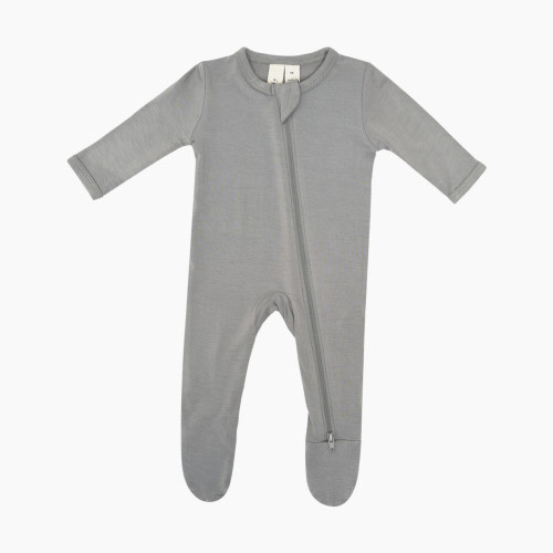 Kyte Baby Bamboo Zipper Footie - Chrome, Newborn