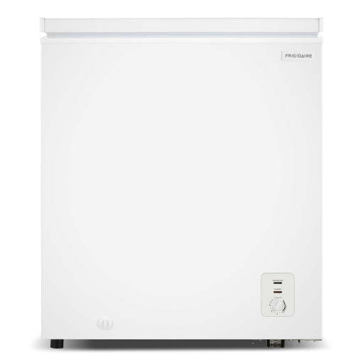 Frigidaire Chest Freezer 5.0 Cu. Ft, White with Removable Basket and Manual Defrost