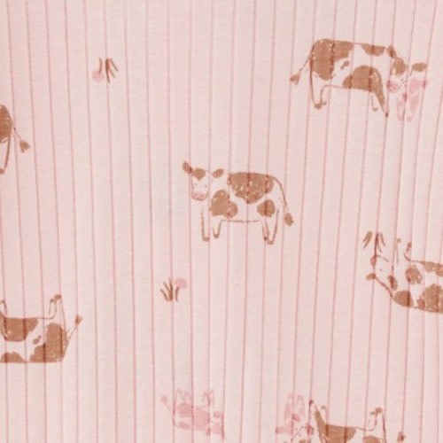Carter's Just One You® Baby Girls' Cows Footed Pajama - Pink/Brown, Size: Newborn