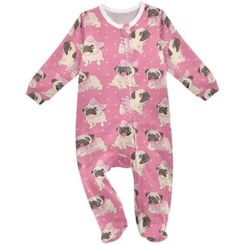 vvfelixl Funny Cows Milk Baby Sleepers For Girl Boys Newborn Baby Play One-Piece Footies For 0-24 Months