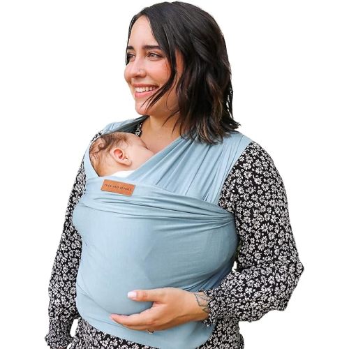Ezra Baby Wrap - Lightweight Baby Carrier - Citadel Blue - Best Baby Wrap for Newborns 0-18 Months - 100% Tencel Modal, Comfortable, Simple, and Hands-Free Babywearing Wraps