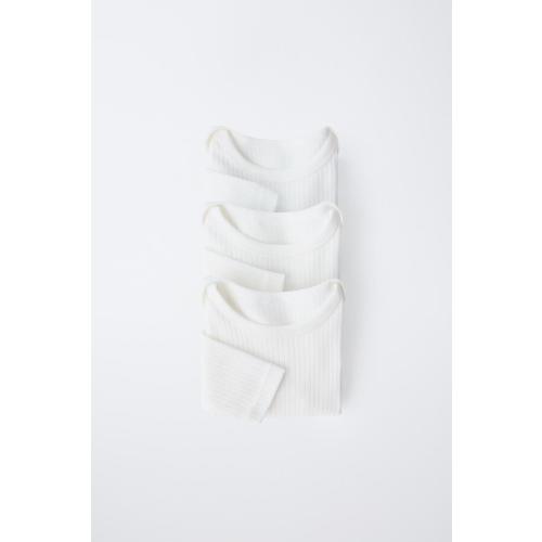 6 MONTHS-3 YEARS/ THREE-PACK OF LONG SLEEVE BODYSUITS - Oyster-white | ZARA United States