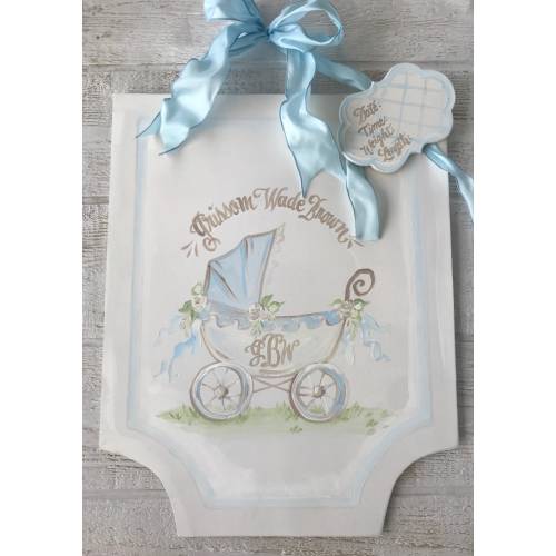 Baby door hanger. BOY, GIRL or UNISEX Baby carriage door hanger. Hospital door hanger. Baby Girl Door Hanger. Baby Boy Door Hanger. 4-6 week