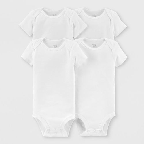 Baby 4pk Short Sleeve Bodysuit - Just One You® made by carter's White