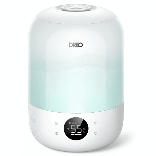 DREO Cool Mist Humidifier for Room, 3.7L Top-Fill & 35H Runtime Ultrasonic Humidifier, Custom Humidity Setting, Light Indicator & Aroma Tray, 26dB Quiet Humidifier for Home, Baby Bedroom, White