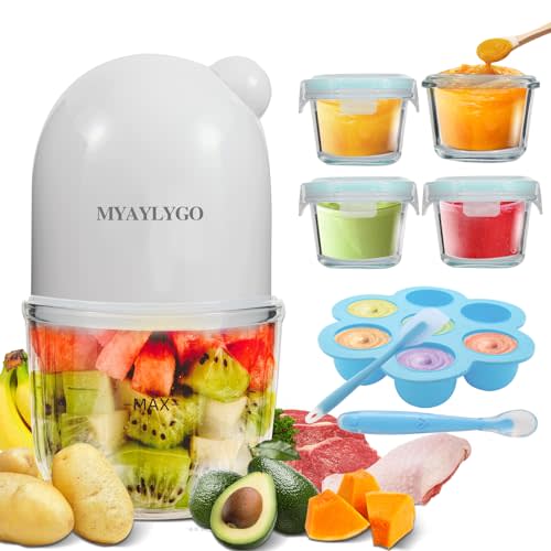 MYAYLYGO Baby Food Maker, Upgraded 14-in-1 Food Processor set for Baby Food&Purées Fruit Vegatable, Meat, baby food blender, Baby Feeding Supplies Essentials for Baby Shower Gifts Set…