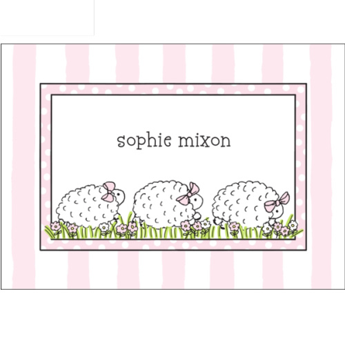Little Lambs Pink Flat Enclosure Card Gift Tags