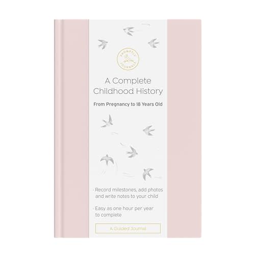 Promptly Journals, A Complete Childhood History: From Pregnancy to 18 Years Old (Powdered Lilac, Purple, Leatherette) | Baby Book and Pregnancy Journal | Baby Memory Book