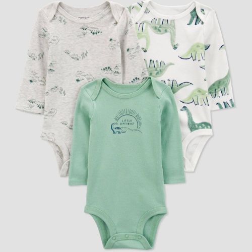 Carter's Just One You® Baby Boys' 3pk Long Sleeve Bodysuit - Green Newborn