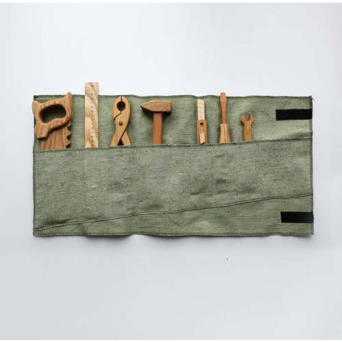 Handmade Wooden Tool Set - 2 Sizes - Natural Wood Pretend Tools