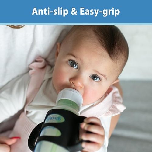 Dr. Brown’s® Milestones™ 100% Silicone Baby Bottle Handles, Narrow, Black, 1-Pack