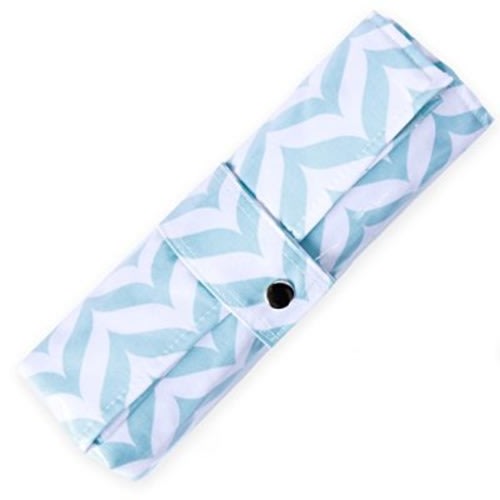 Diaper Changing Pad - Waterproof, Wipeable & Washable - Quilted Padding - BLUE CHEVRON - Blue