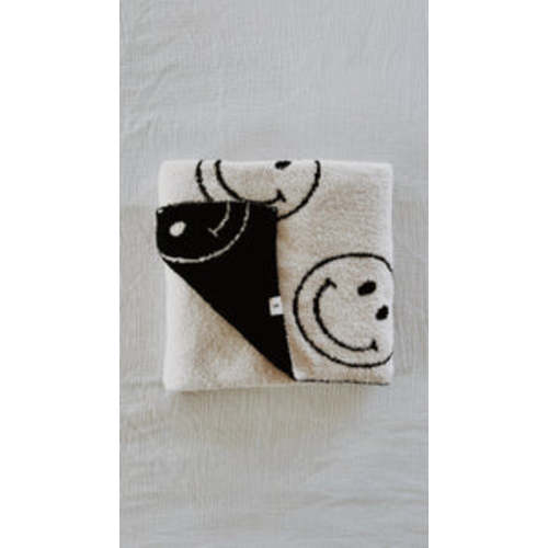 Just Smile Black &amp; Ivory | Plush Blanket