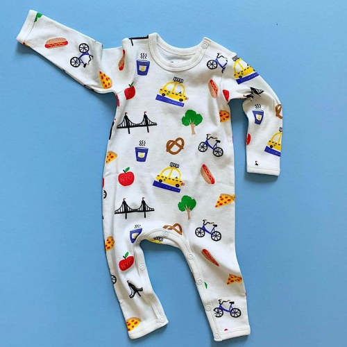 Shop Organic Baby Rompers, Big City Print | Estella