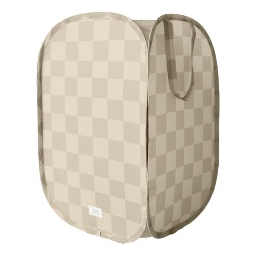 3 Sprouts Baby & Kids Recycled Fabric Pop-up Laundry Hamper - Checkerboard Beige