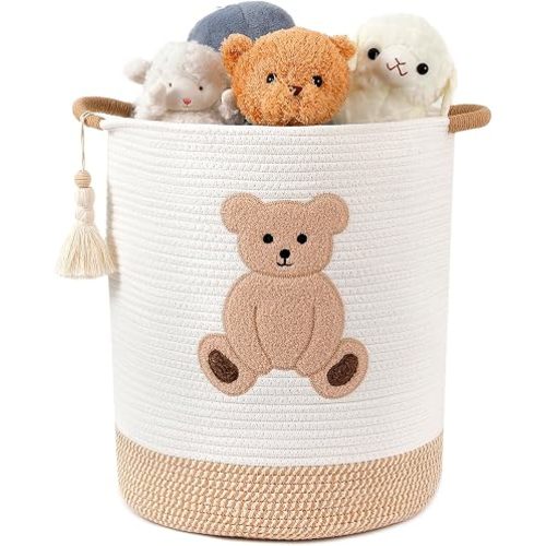51L Baby Hamper for Nursery Laundry Basket Rope Stuffed Animal Storage Bins