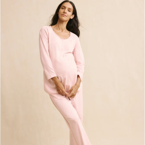 LAKE | Nursing | Pima Cotton Pajamas | English Rose Stripe Long Long Set